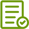 Document icon with a checked box, signifying no appraisal required for a cash offer.