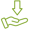 Icon of a hand with a downward-pointing arrow, emphasizing the absence of buyer concessions in cash offer transactions.