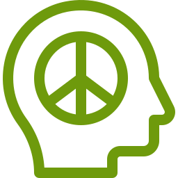 Icon of a head with a peace sign, representing the peace of mind benefit with a cash offer.